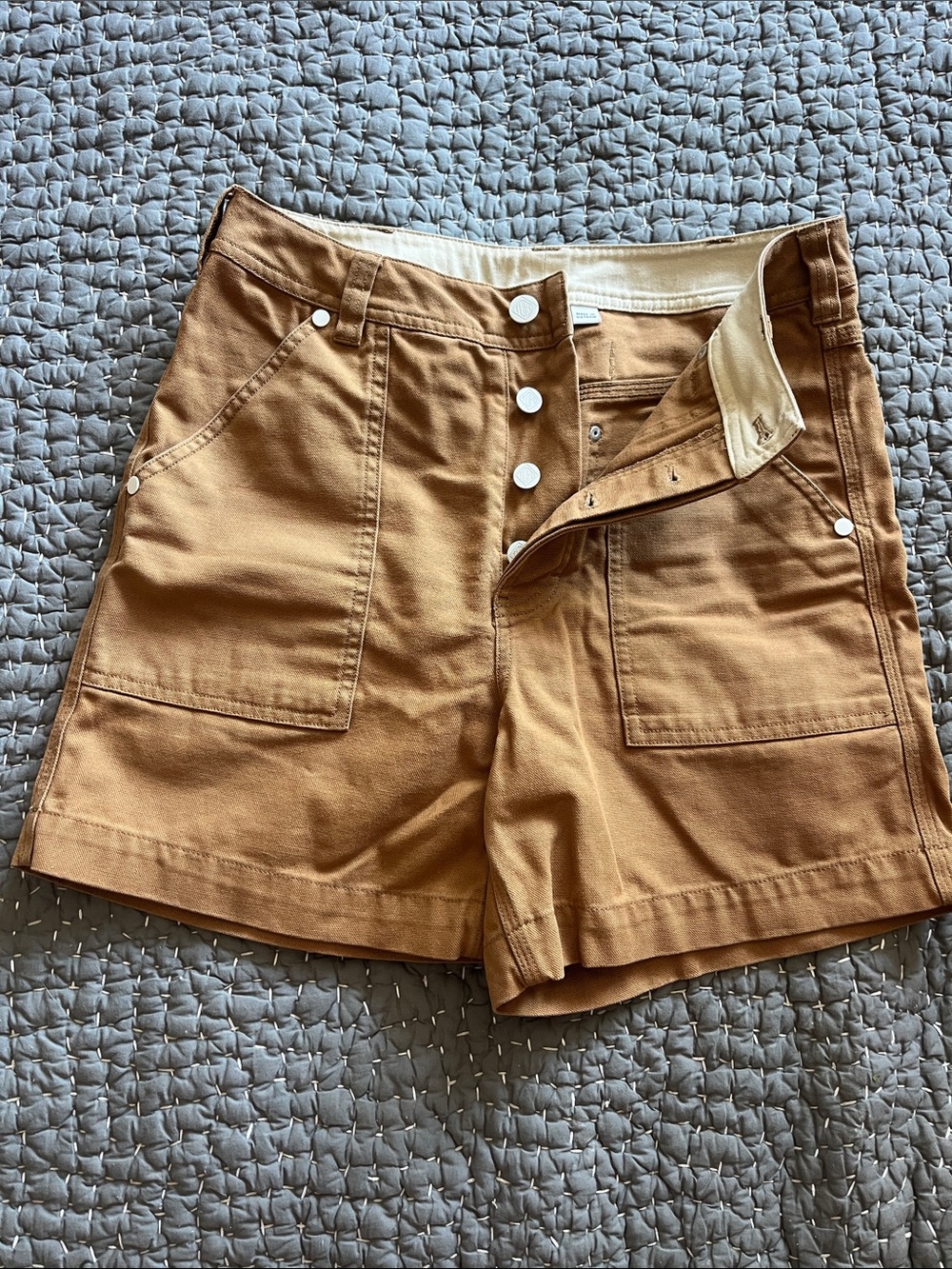 Topo Designs High Waist Utility Shorts — Camel Brown